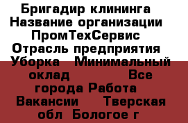 Бригадир клининга › Название организации ­ ПромТехСервис › Отрасль предприятия ­ Уборка › Минимальный оклад ­ 30 000 - Все города Работа » Вакансии   . Тверская обл.,Бологое г.